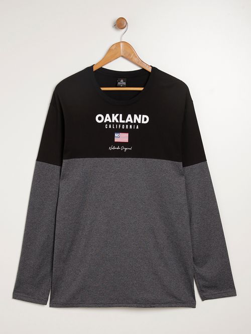 Camiseta Manga Longa Plus Size Masculina PRETO