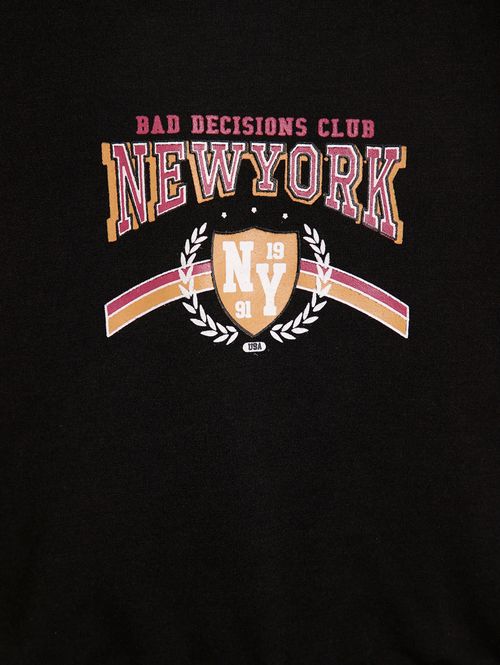 Blusa Manga Longa Juvenil Para Menina - PRETO