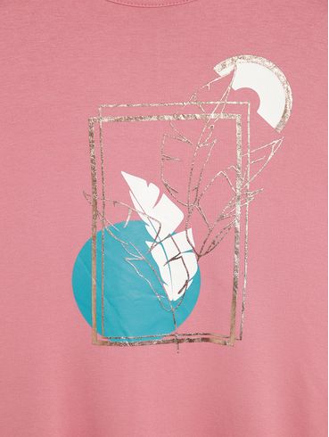 Blusa Manga 3/4 Plus Size Feminina ROSA