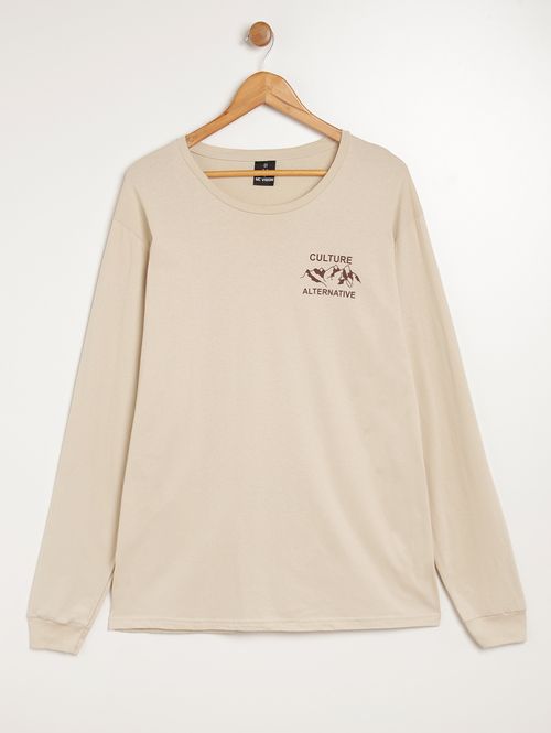 Camiseta Manga Longa Plus Size Masculina AREIA