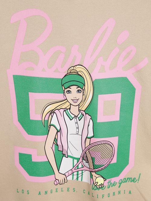 Moletom com Capuz Barbie Infantil Para Menina - BEGE
