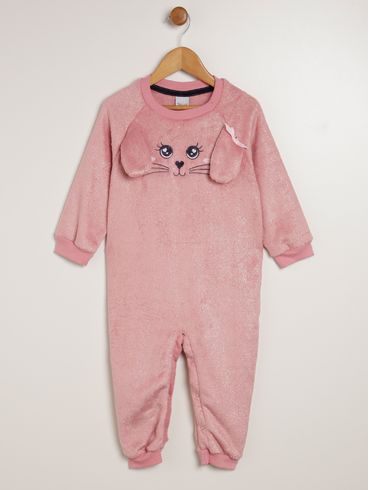 Macacão Longo Infantil Para Bebê- ROSA