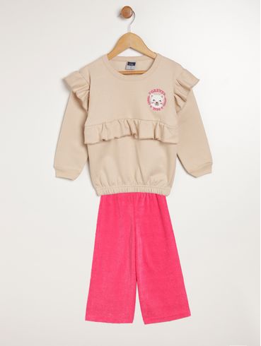 Conjunto Infantil Para Menina - BEGE