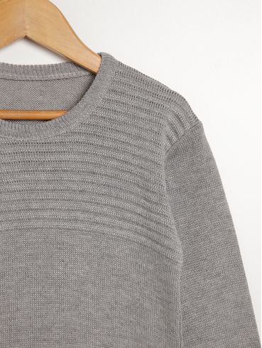 Suéter de Tricot Infantil Para Menino - CINZA
