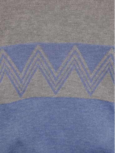 Suéter de Tricot Juvenil Para Menino - CINZA/AZUL