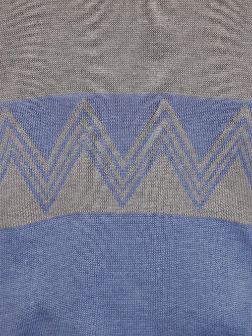 Suéter de Tricot Juvenil Para Menino - CINZA/AZUL