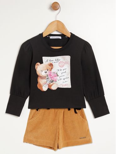 Conjunto Infantil Para Menina - PRETO