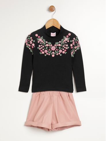 Conjunto Infantil Para Menina - PRETO