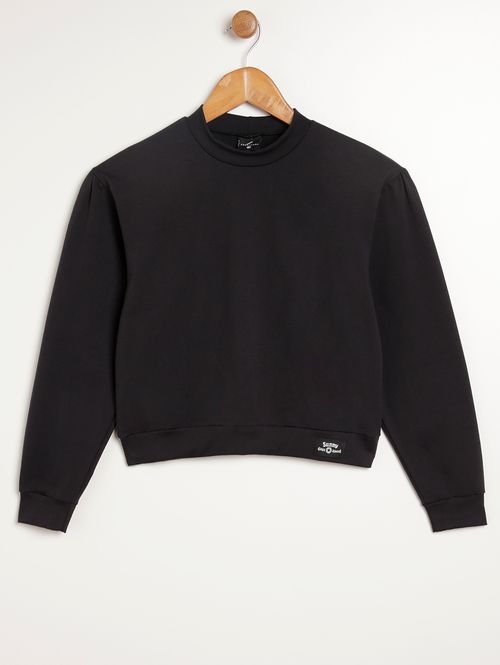 Moletom Juvenil Para Menina - PRETO