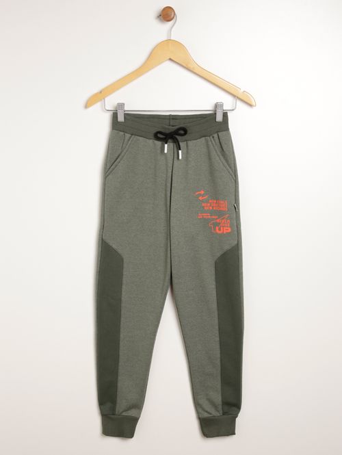 Calça Moletom Juvenil Para Menino - VERDE