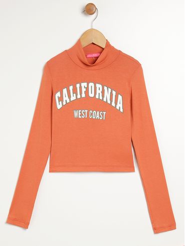 Blusa Manga Longa Juvenil Para Menina - CARAMELO