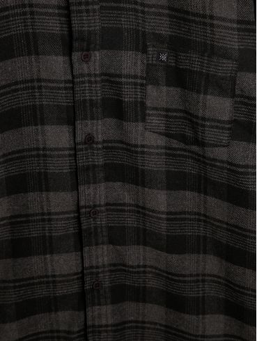 Camisa Flanela Manga Longa Plus Size Masculina PRETO/CINZA