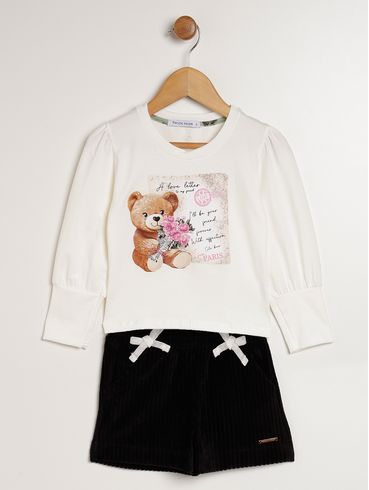 Conjunto Infantil Para Menina - OFF WHITE