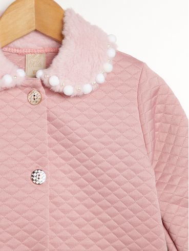 Jaqueta Matelassê Infantil Para Menina - ROSA