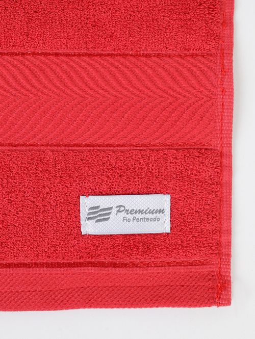 Toalha de Rosto Fio Penteado Teka Duomo VERMELHO