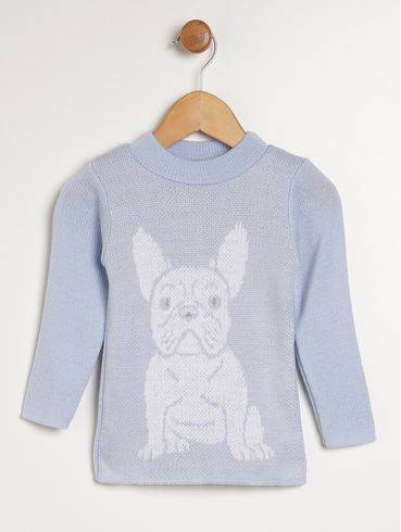 Blusão de Tricot Infantil Para Menino - AZUL CLARO