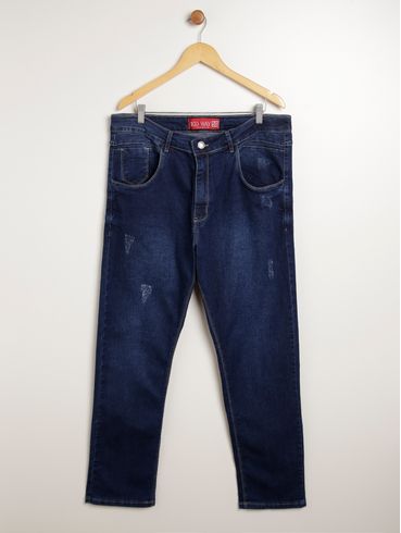 Calça Jeans Tradicional Plus Size Masculino AZUL