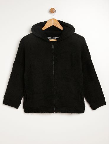 Jaqueta Parka Juvenil Para Menina - PRETO