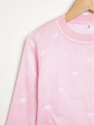 Blusa Tricot Infantil Para Menina - ROSA CLARO
