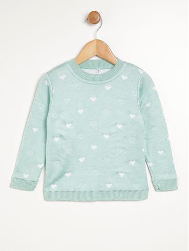Blusa Tricot Infantil Para Menina - VERDE