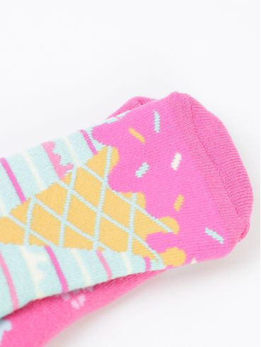 Kit com 02 Meias Infantil Para Menina - VERDE/PINK