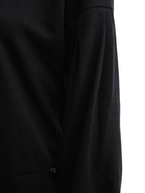 Blusa de Tricot Gola Alta Feminina PRETO