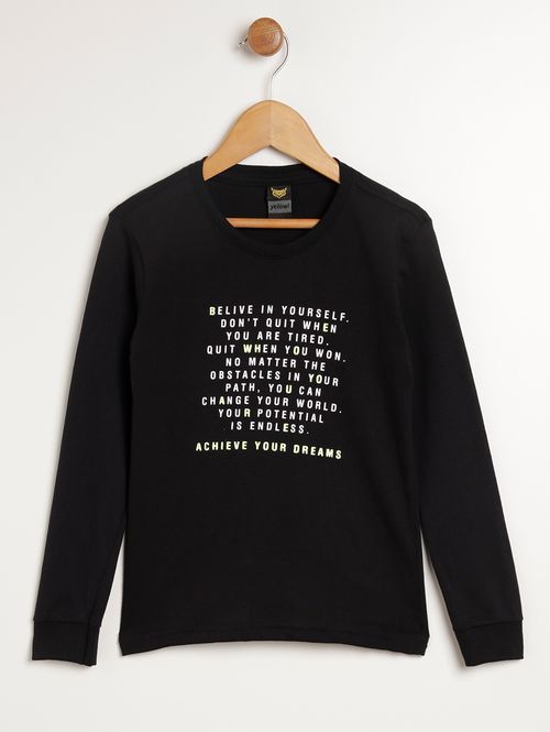 Camiseta Manga Longa Infantil Para Menino - PRETO