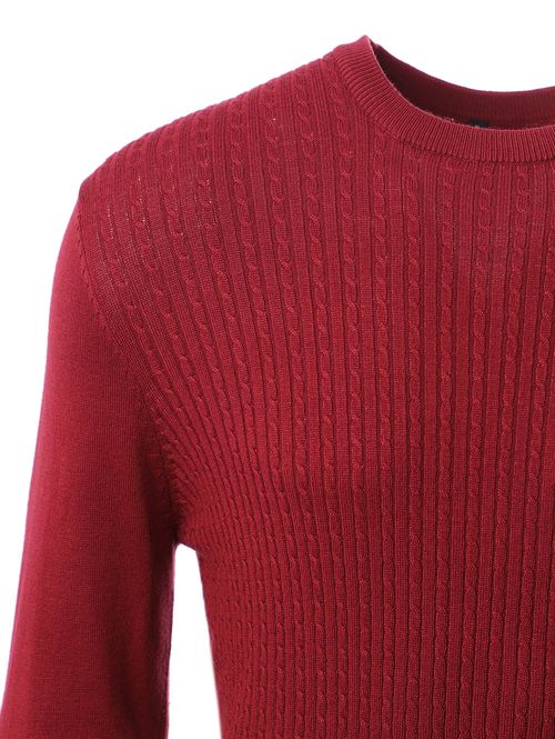 Suéter de Tricot Masculino BORDO