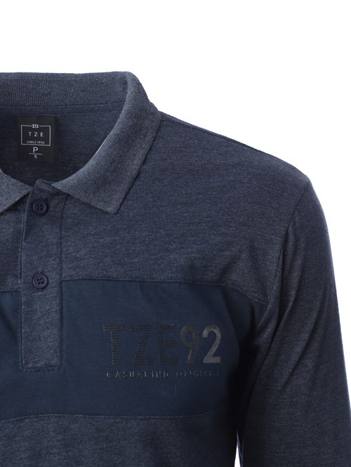 Polo Manga Longa Masculina MARINHO