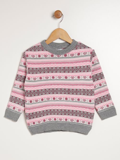 Blusa de Tricot Infantil Para Menina - CINZA
