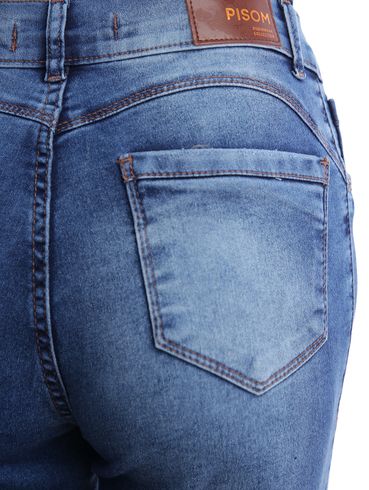 Calça Jeans Cigarrete Pisom Feminina AZUL