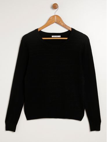 Blusa Tricot Plus Size Feminina PRETO