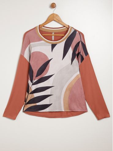 Blusa Estampada Feminina MARROM