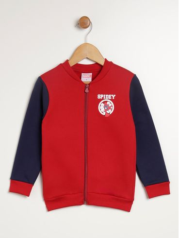 Jaqueta Moletom Marvel Infantil Para Menino - VERMELHO