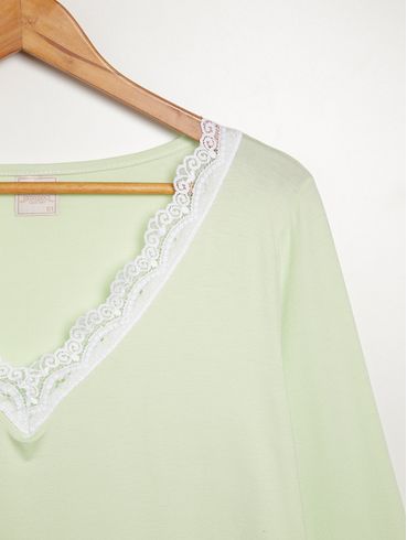Pijama Longo Plus Size Feminino VERDE