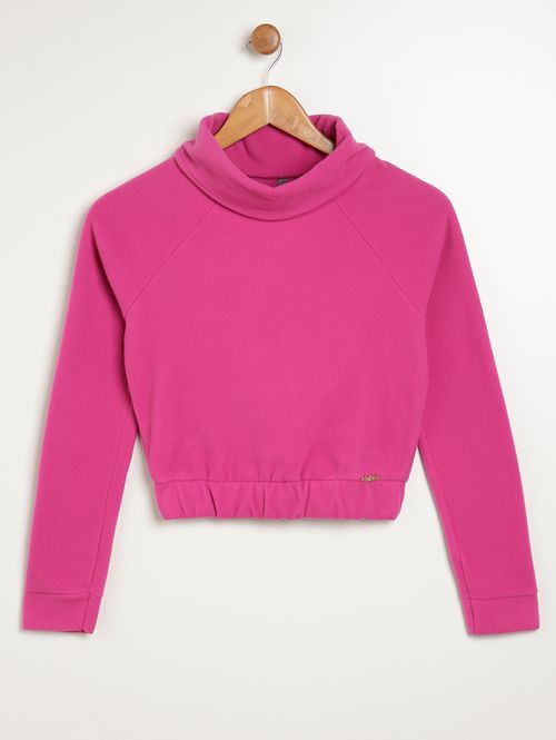 Blusão Gola Alta Juvenil Para Menina - PINK