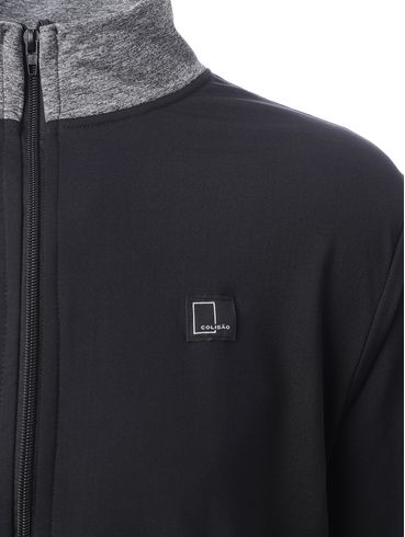 Jaqueta College Esportiva Masculina PRETO/MESCLA ESCURO