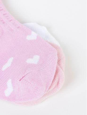 Kit 03 Meias Femininas BRANCO/SALMAO/ROSA