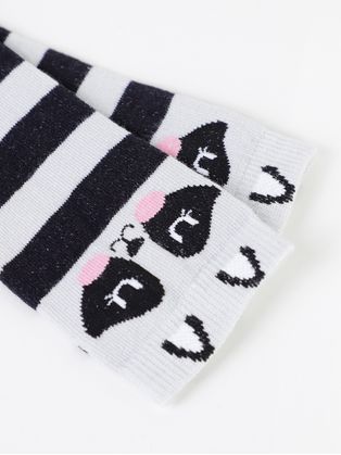 Meia Infantil Para Menina - PRETO/MESCLA