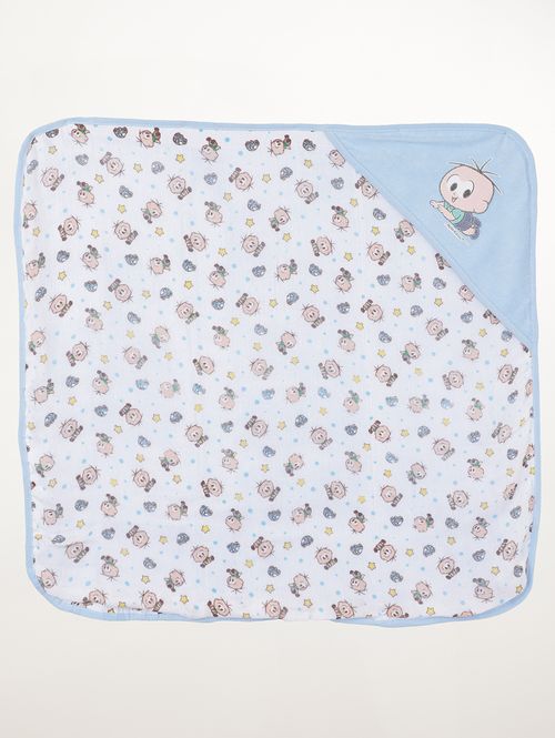 Toalha Turma da Mônica Infantil Para Bebê - AZUL