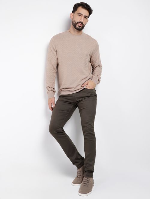 Suéter de Tricot Masculino BEGE