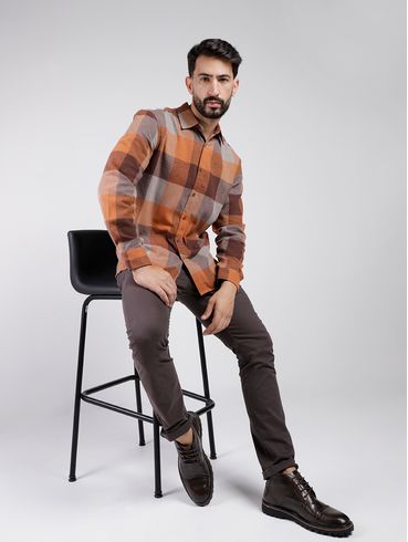 Camisa Xadrez Dixie Masculina MARROM