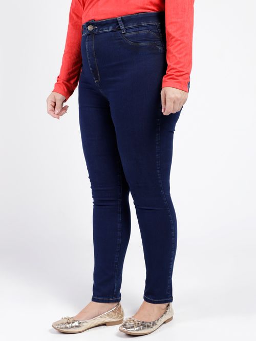Calça Jeans Push Up Plus Size Feminina AZUL