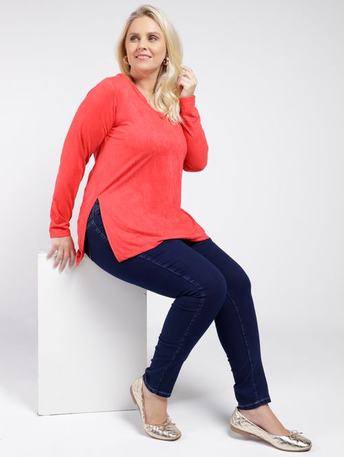 Calça Jeans Push Up Plus Size Feminina AZUL