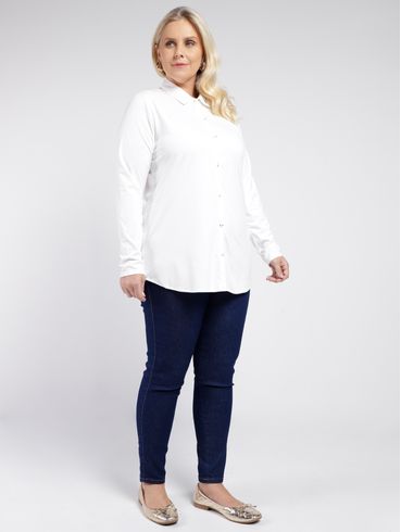 Calça Jeans Cigarrete Plus Size Feminina AZUL