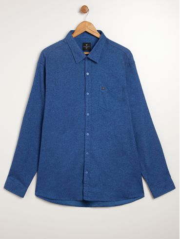 Camisa Flanela Manga Longa Plus Size Masculina AZUL