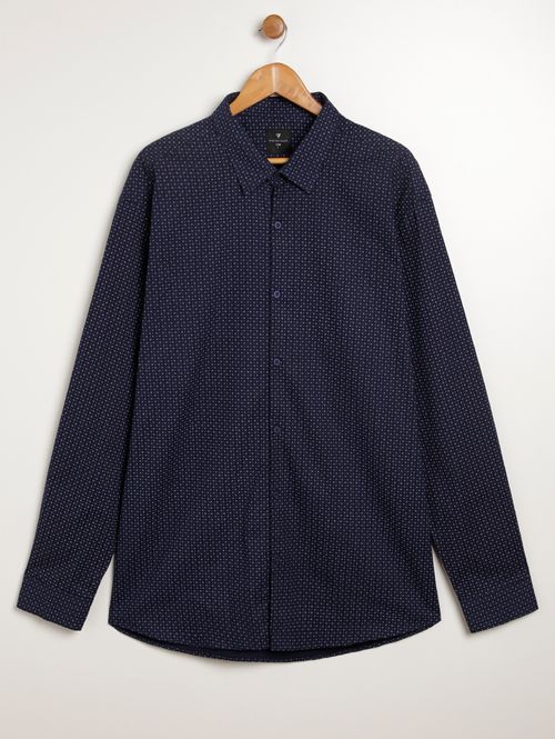 Camisa Manga Longa Plus Size Masculina MARINHO