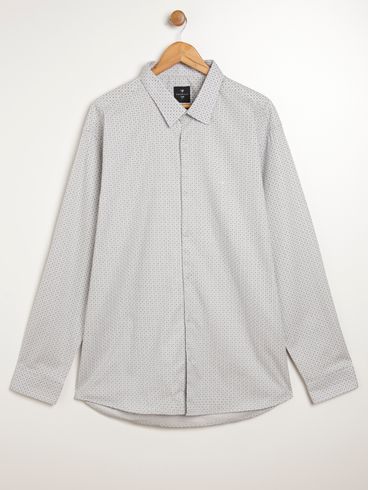 Camisa Manga Longa Plus Size Masculina CINZA CLARO