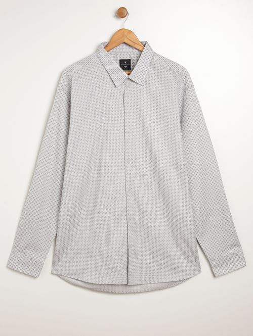 Camisa Manga Longa Plus Size Masculina CINZA CLARO