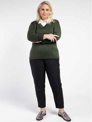 Blusa de Tricot Plus Size Feminina VERDE